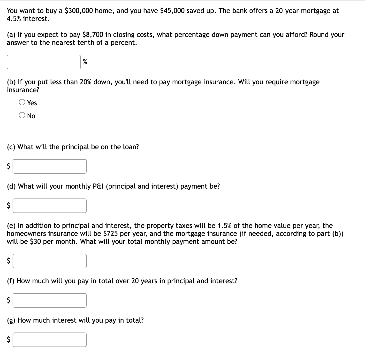 Solve the following problems Question 1 Jenelle