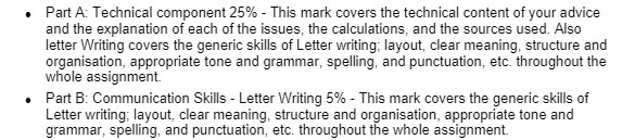 Part A: Technical component 25% - This mark