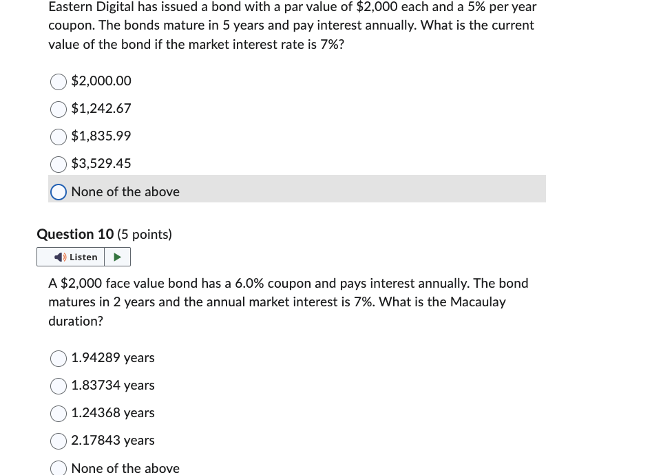 Eastern Digital has issued a bond with a par