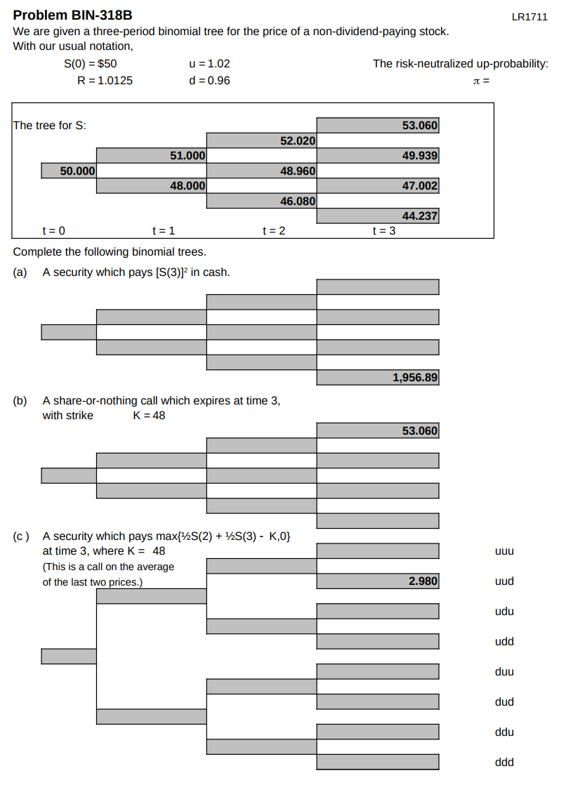 Problem BIN-318B LR1711 We are given a