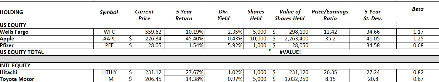 Overview As a portfolio manager, you will