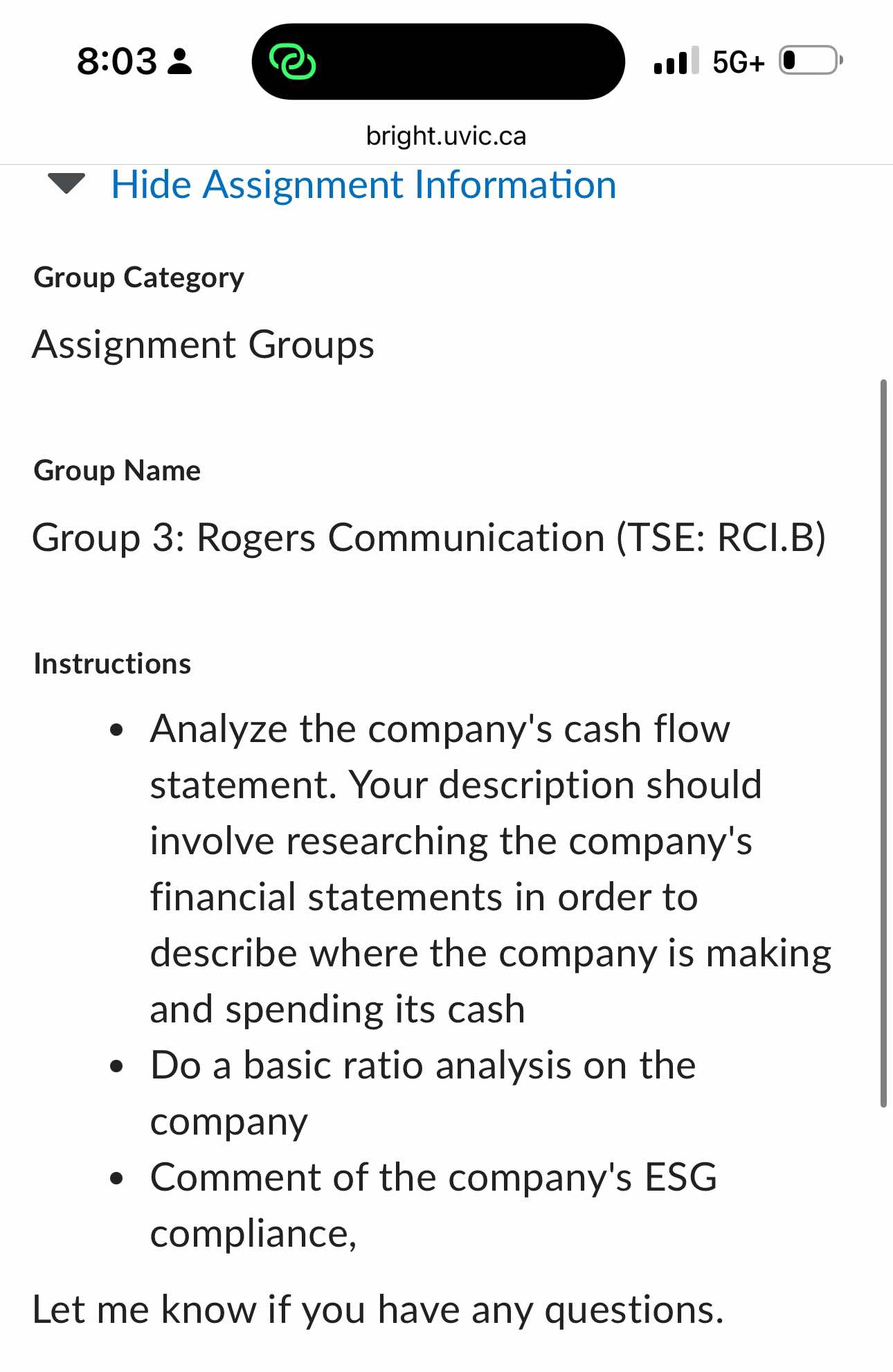 si03 2 R bright.uvic.ca W Hide Assignment