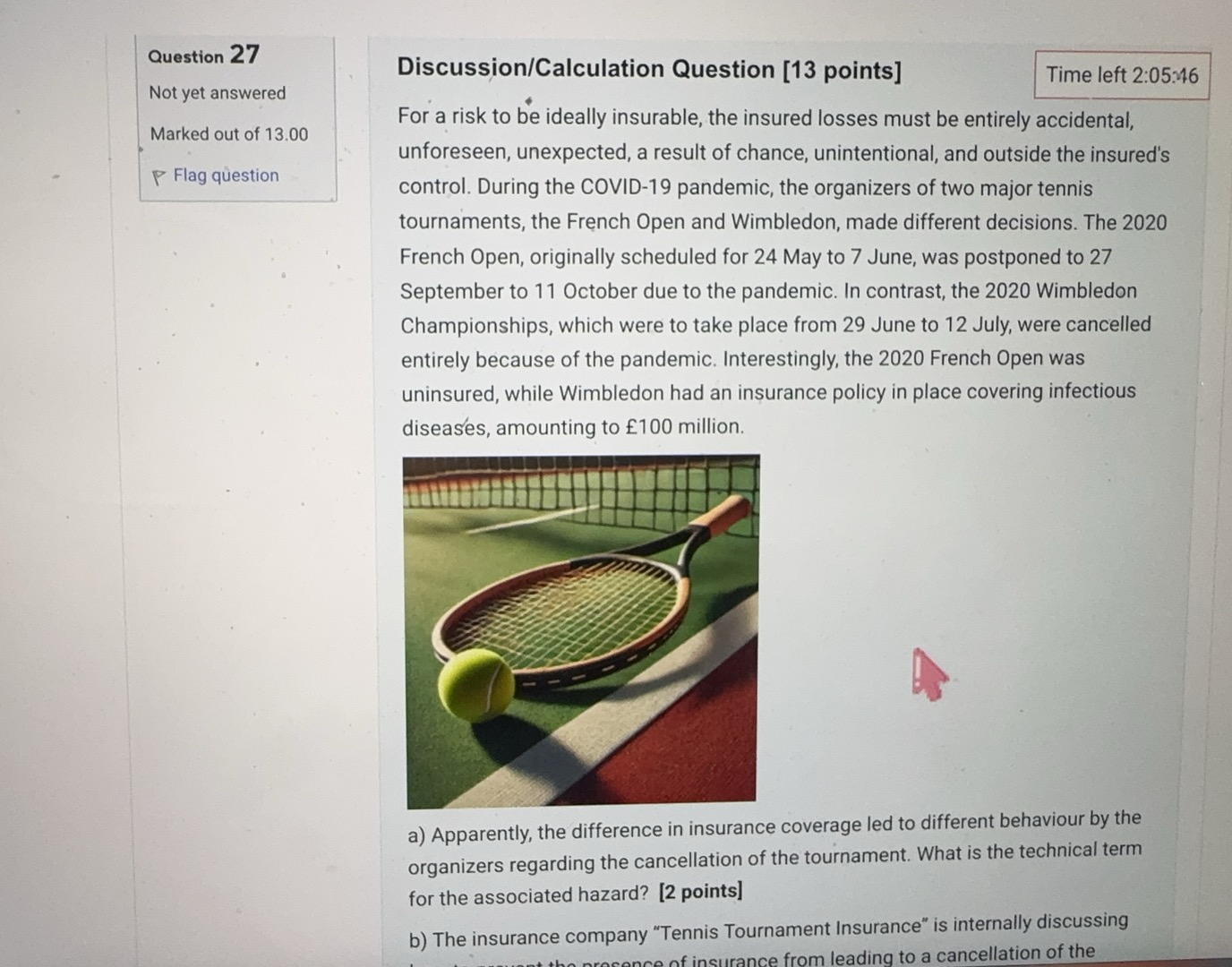 Question 27 Discussion/Calculation Question [13