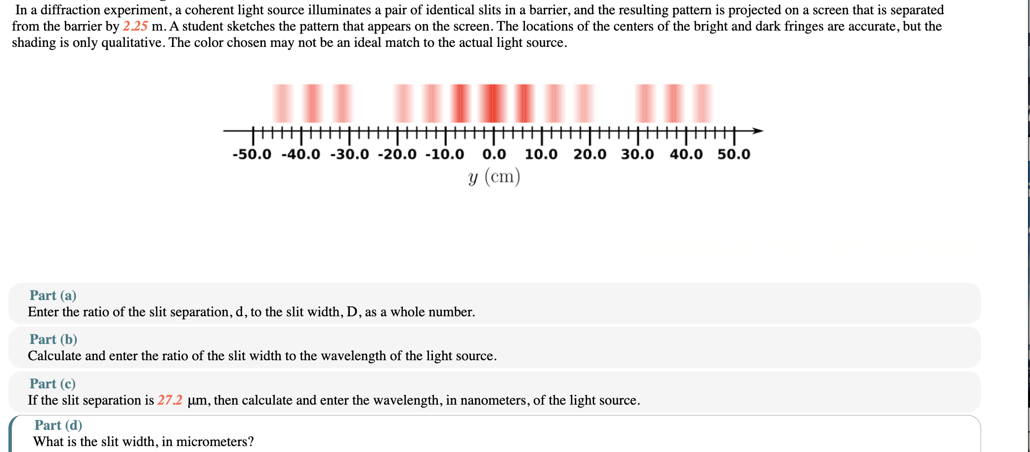 In a diffraction experiment, a coherent light