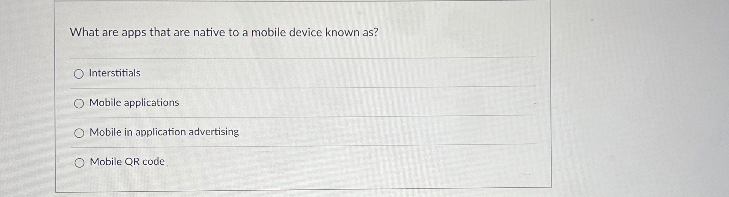 What are apps that are native to a mobile device