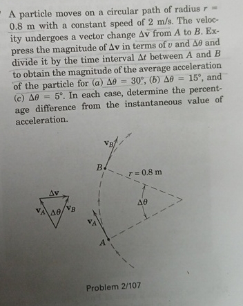 A particle moves on a circular path of radius r =