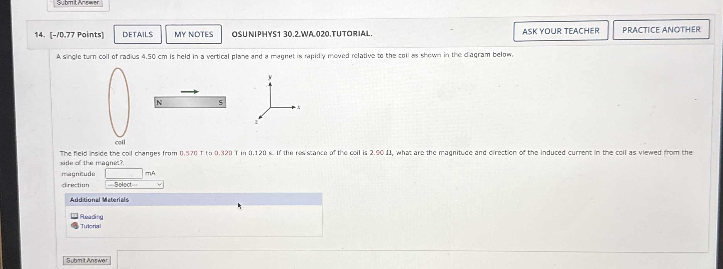 [ - / 0 . 7 7 Points ] OSUNIPHYS 1 3 0 . 2 . WA .