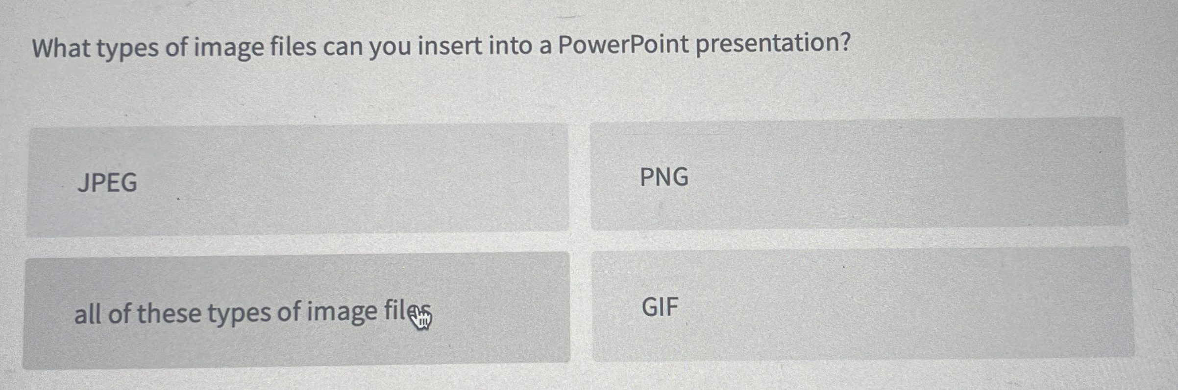 What types of image files can you insert into a