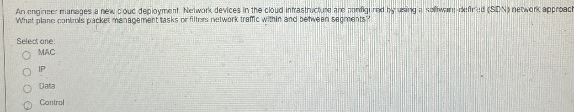 An engineer manages a new cloud deployment.