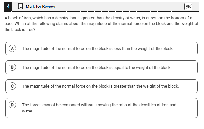 A block of iron, which has a density that is