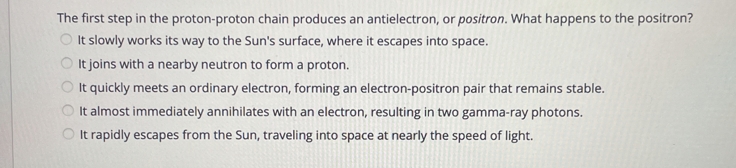 The first step in the proton - proton chain