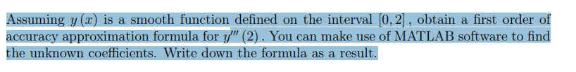 Assuming y ( x ) is a smooth function defined on