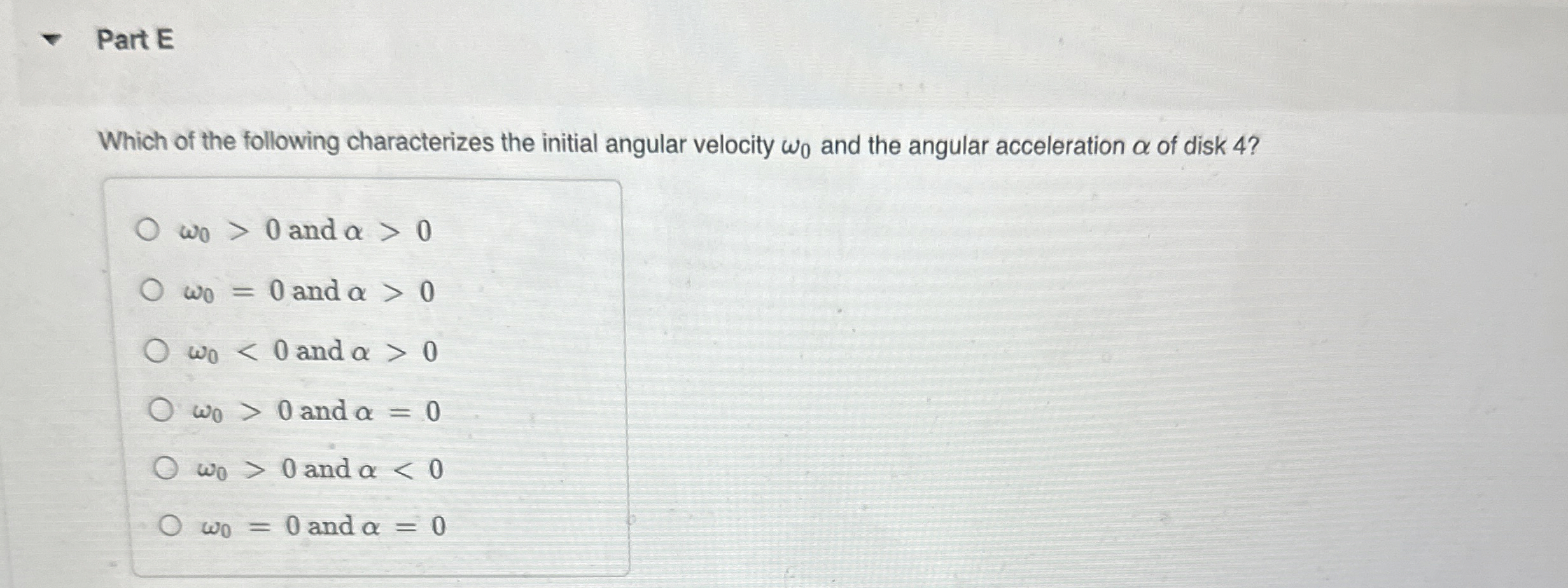Part E Which of the following characterizes the