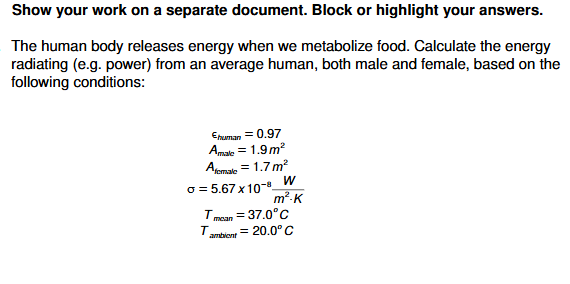 Show your work on a separate document. Block or