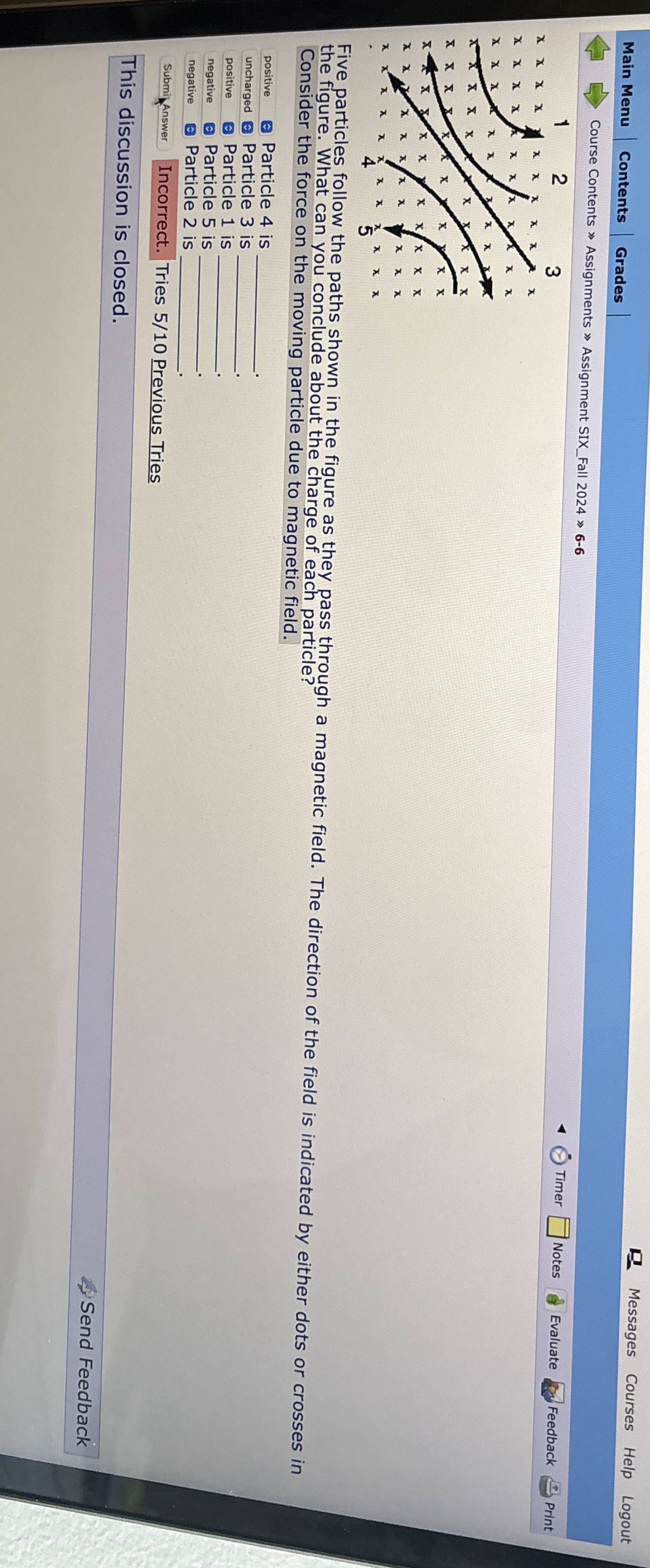 Main Menu Contents Grades Messages Courses Help