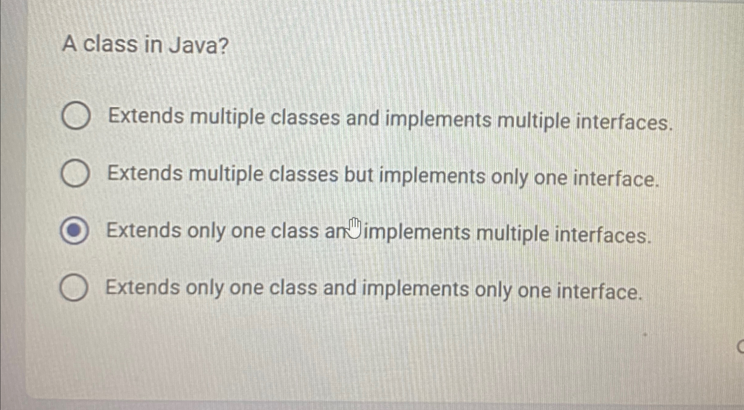 A class in Java? Extends multiple classes and