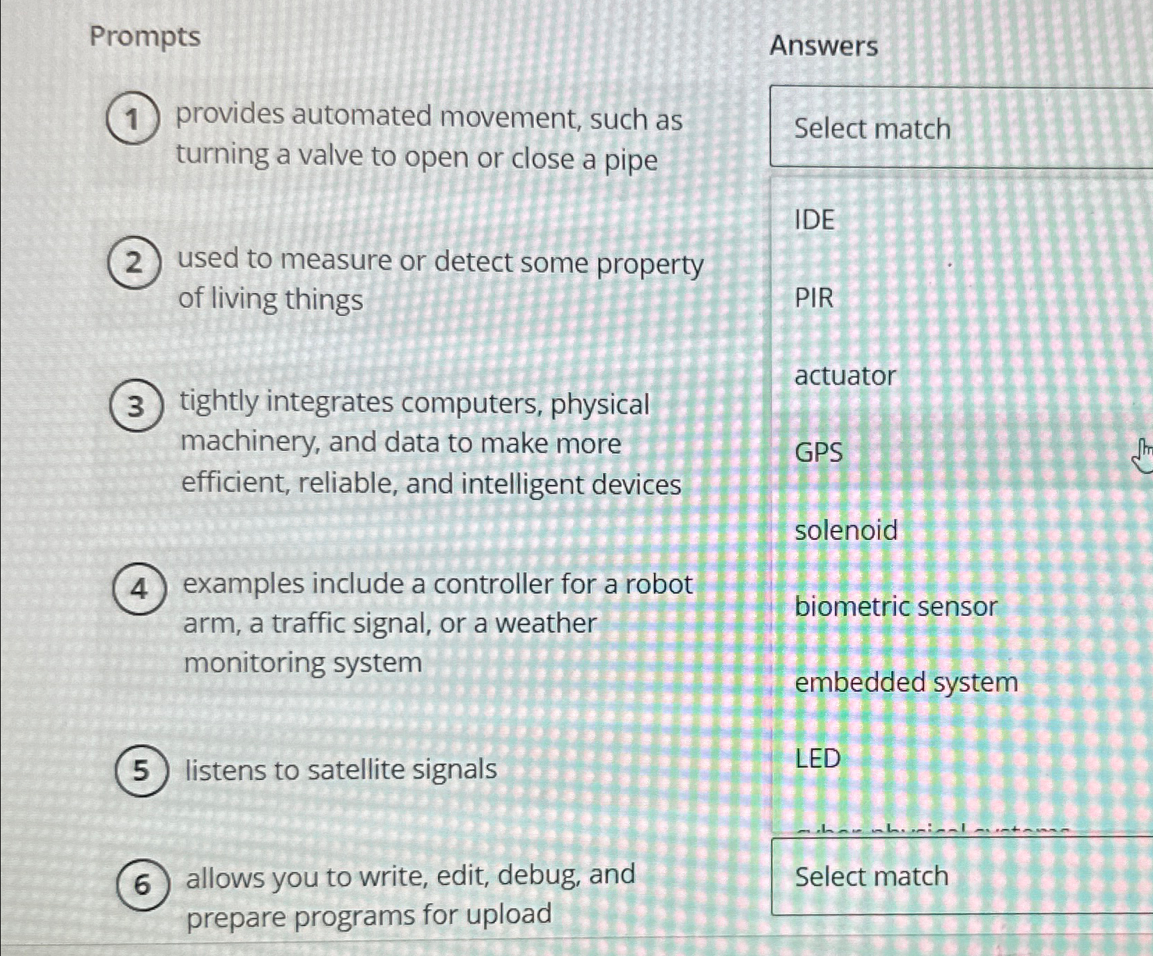 Prompts provides automated movement, such as