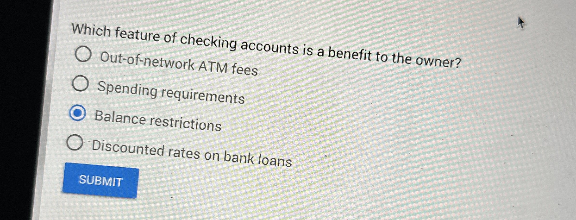 Which feature of checking accounts is a benefit