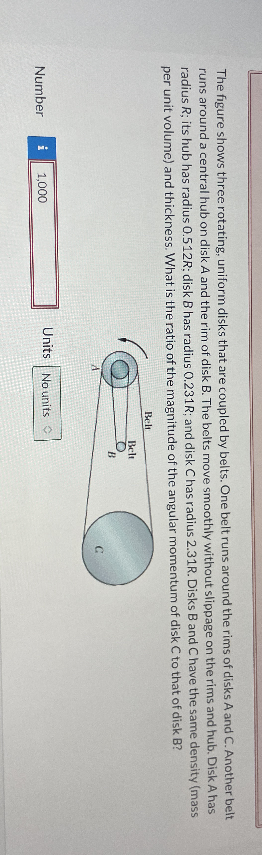 The figure shows three rotating, uniform disks