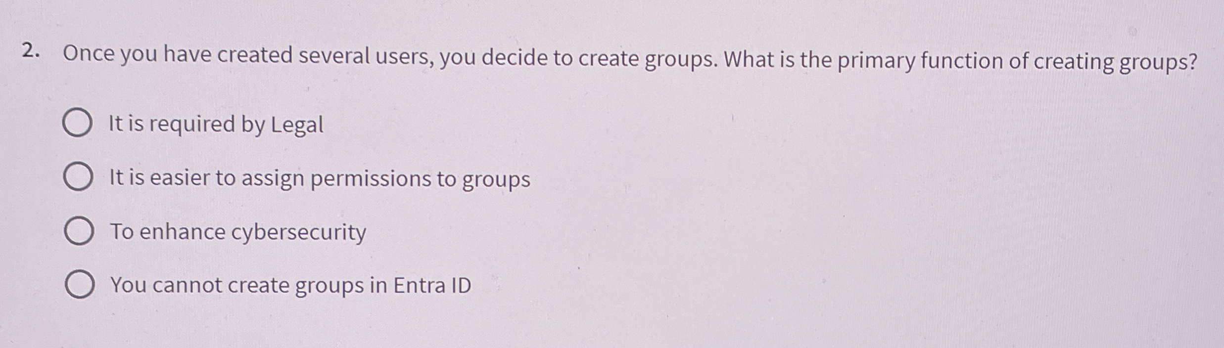 Once you have created several users, you decide