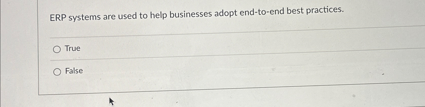 ERP systems are used to help businesses adopt end