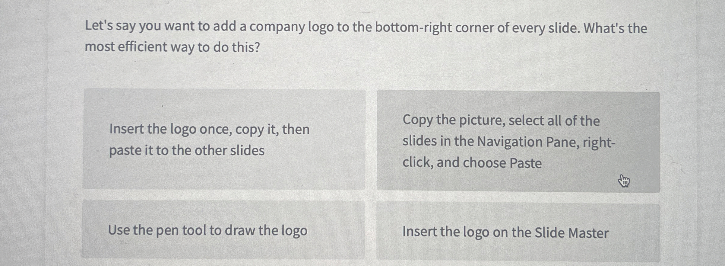 Let's say you want to add a company logo to the