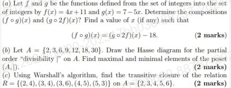 ( a ) Let f and g be the functions defined from
