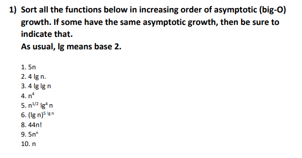 Show me how to sort these and the order of