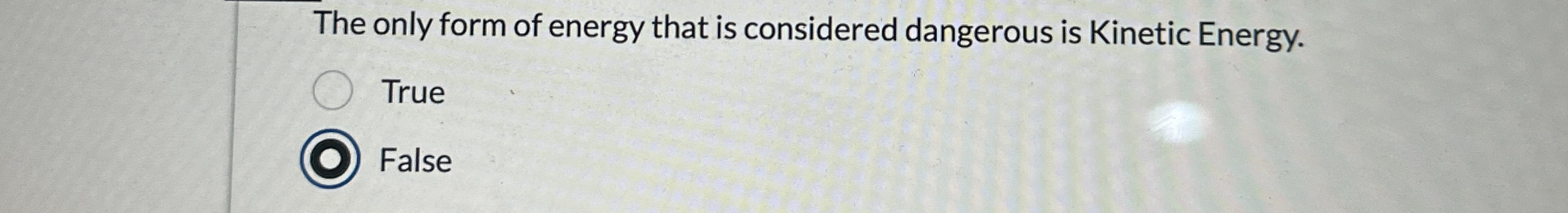 The only form of energy that is considered