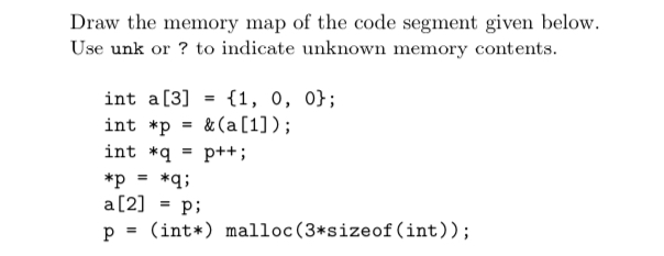 Please solving manually. Draw the memory map of