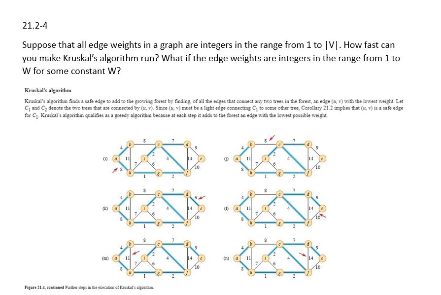 Kruskal's algorithm Kruskal's algorithm finds a