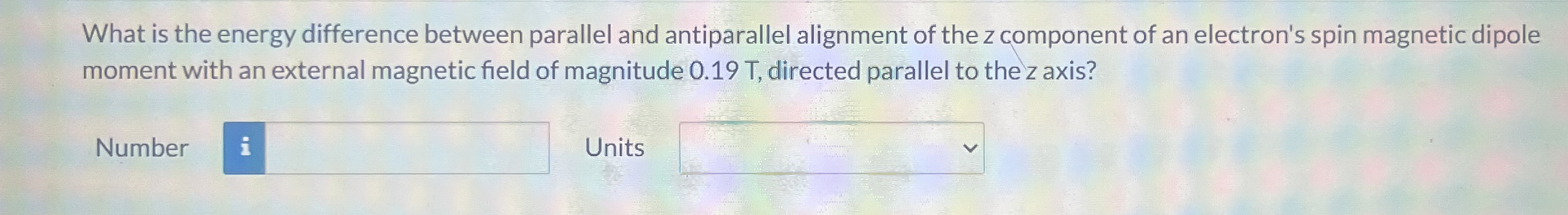 What is the energy difference between parallel