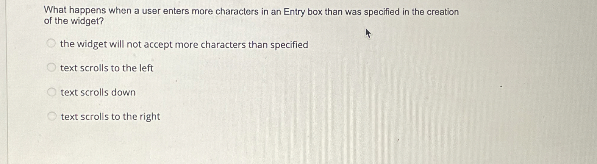 What happens when a user enters more characters