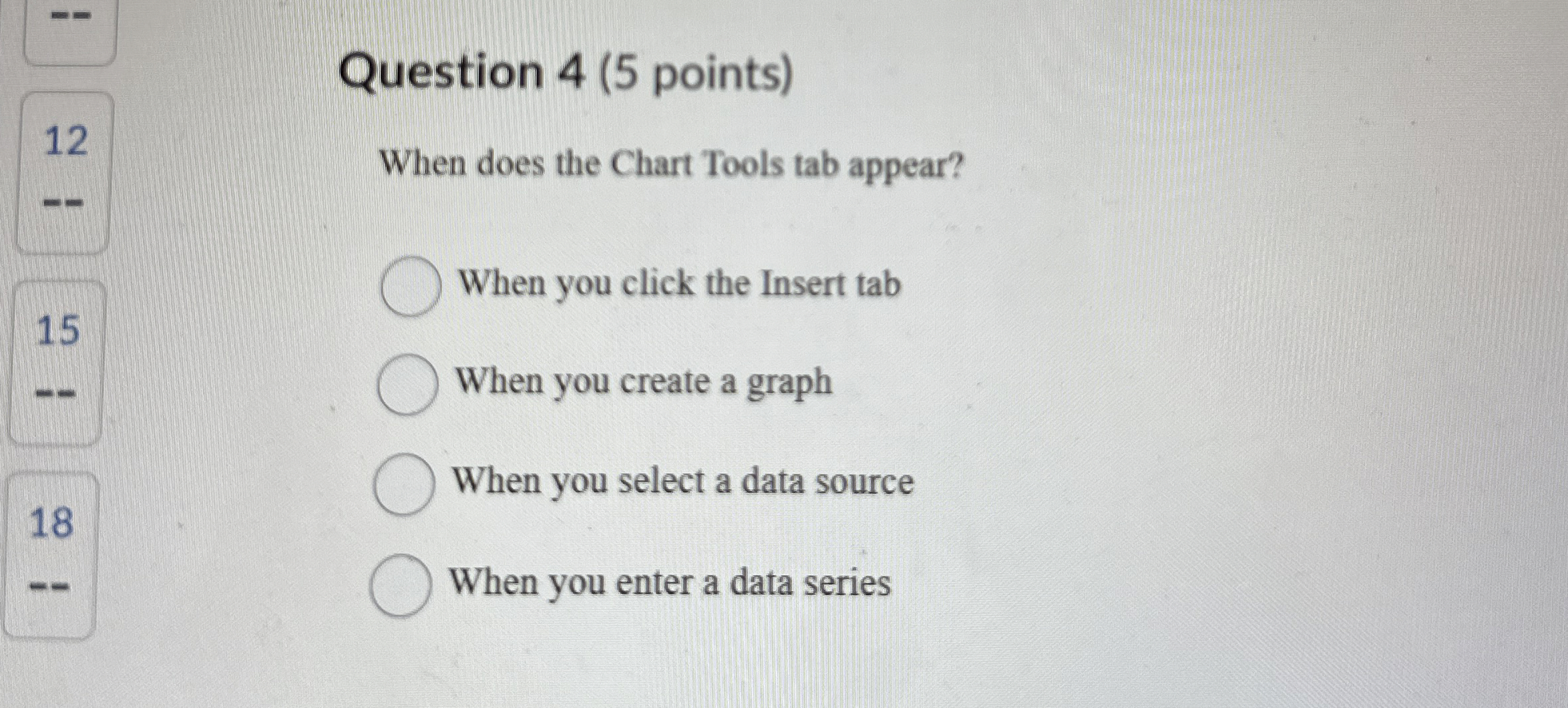 Question 4 ( 5 points ) 1 2 When does the Chart