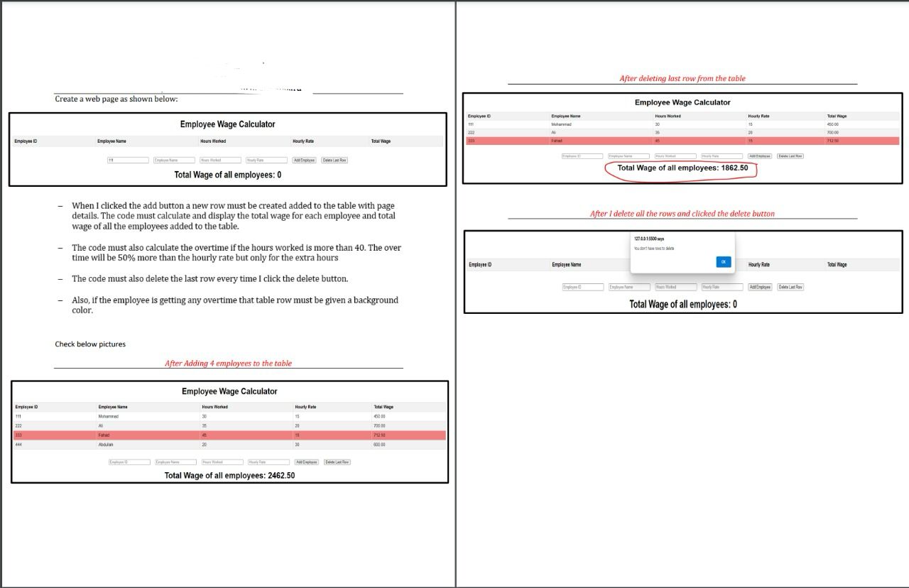 Create a web page as shown below: When I clicked