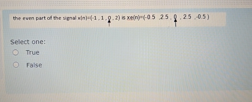 the even part of the signal x ( n ) = ( - 1 , 1 ,