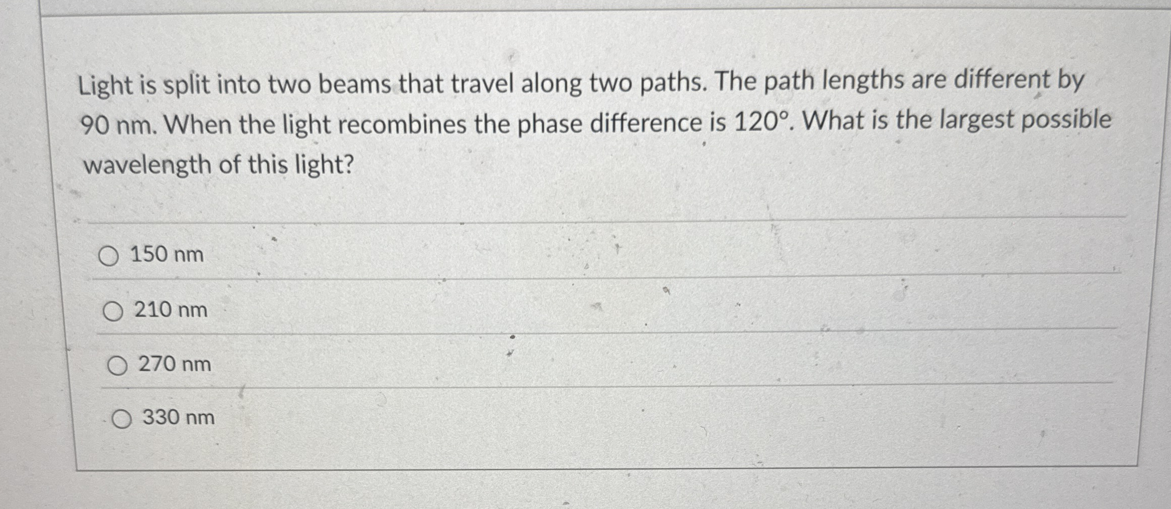 Light is split into two beams that travel along