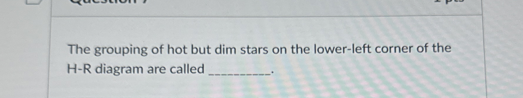 The grouping of hot but dim stars on the lower -