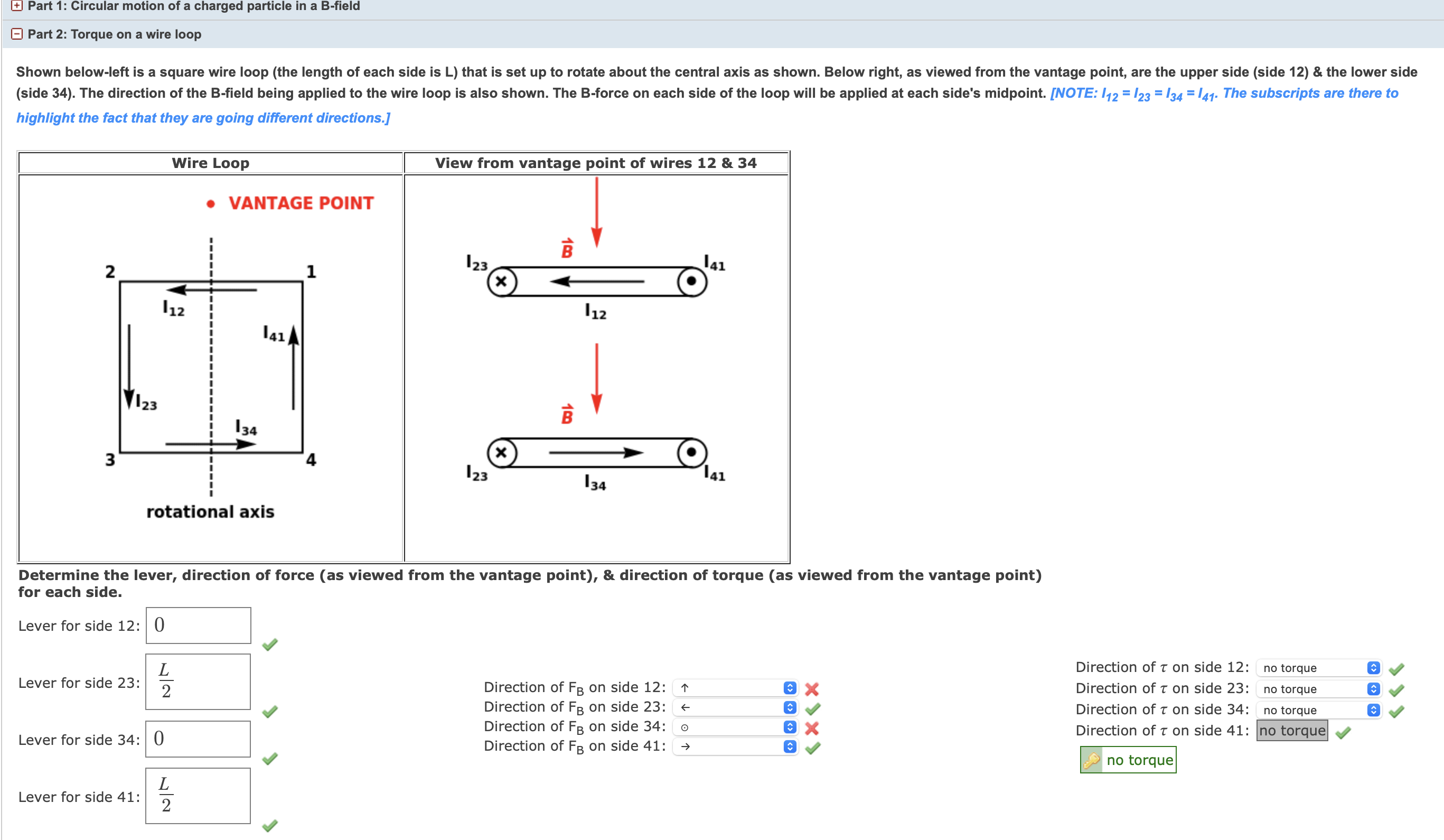 I just need direction of force on side 1 2 and 3 4
