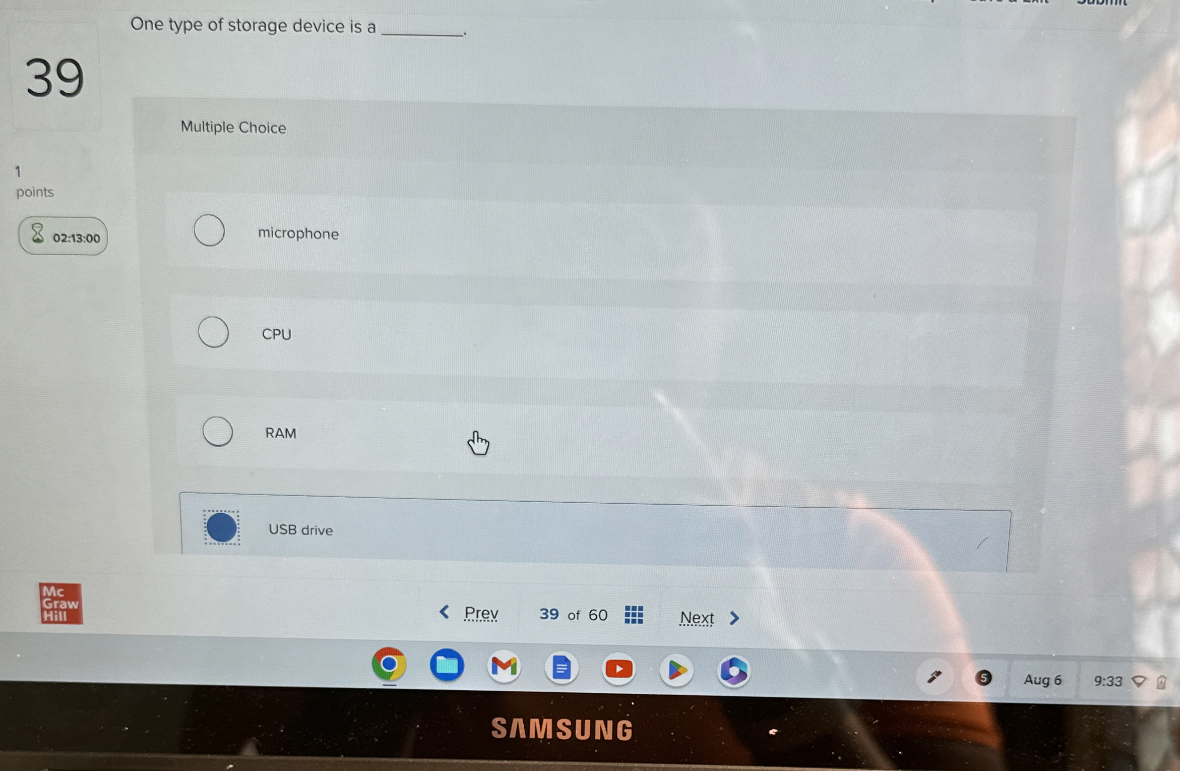 One type of storage device is a 3 9 Multiple