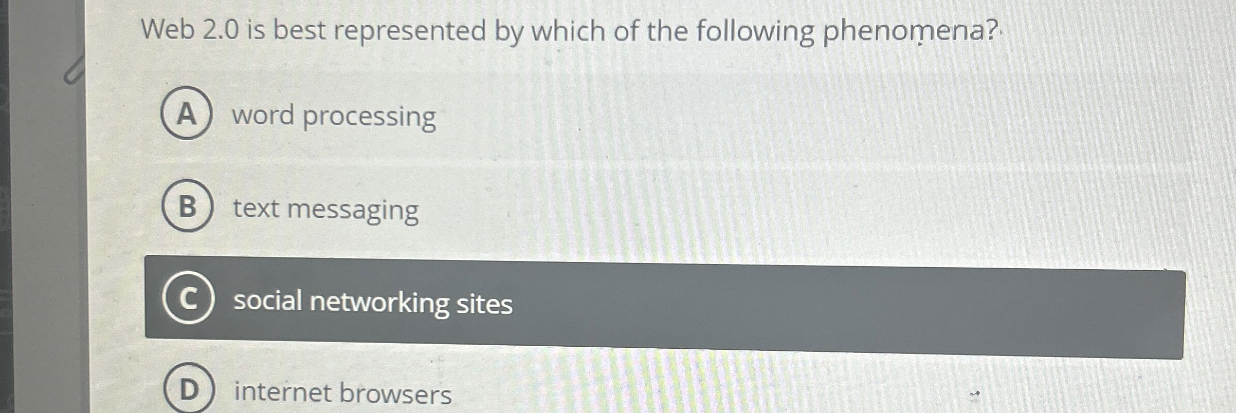 Web 2 . 0 is best represented by which of the