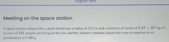 Meeting on the space station A space station