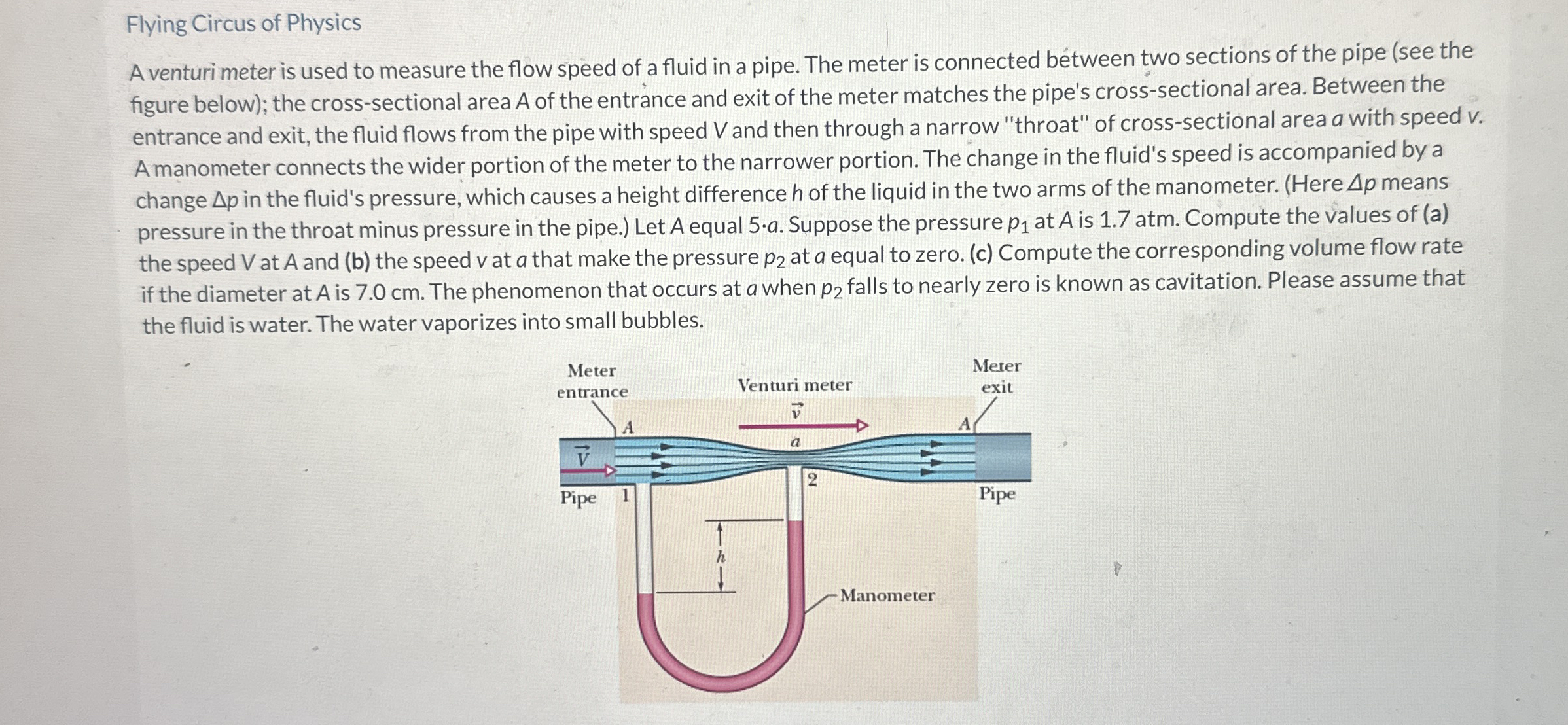 Flying Circus of Physics A venturi meter is used
