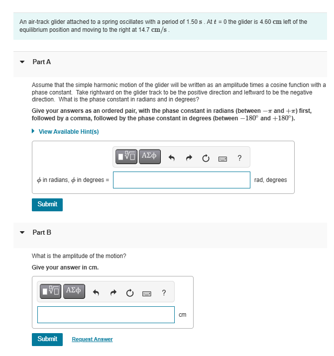 An air - track glider attached to a spring