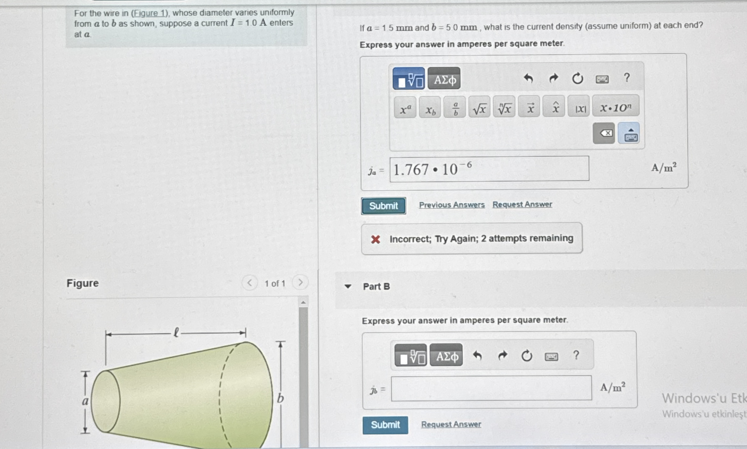 For the wire in ( Figure 1 ) , whose diameter