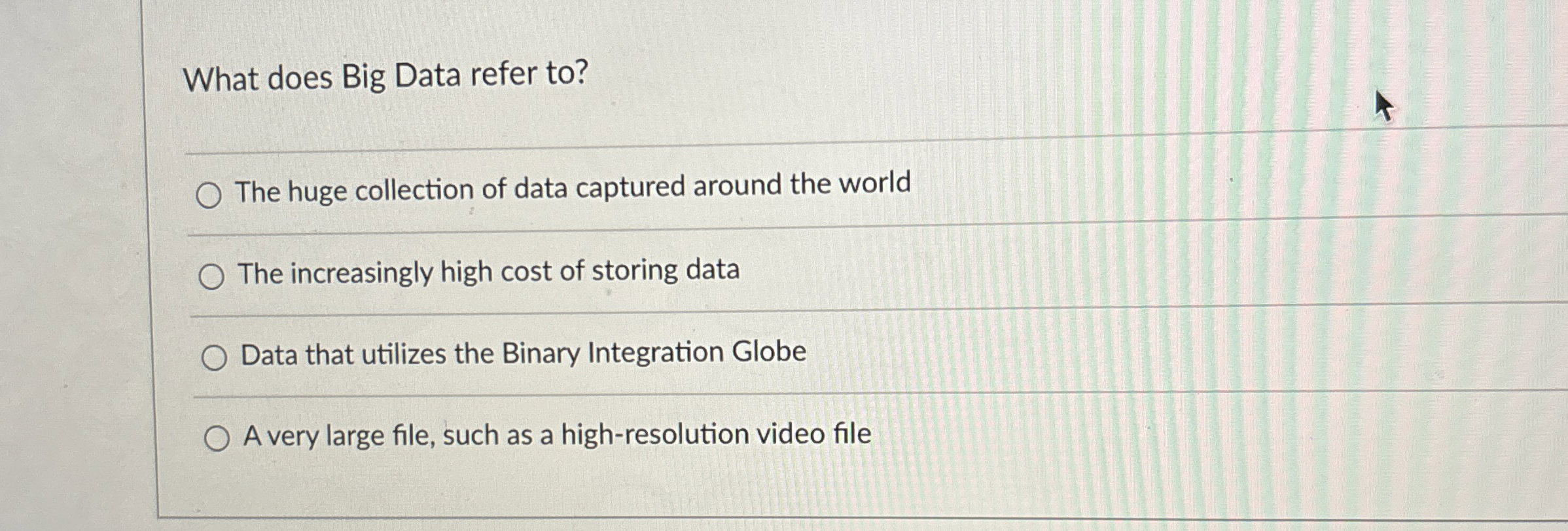 What does Big Data refer to ? The huge collection