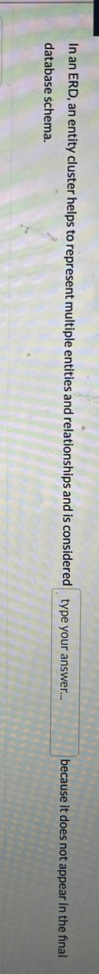 In an ERD, an entity cluster helps to represent