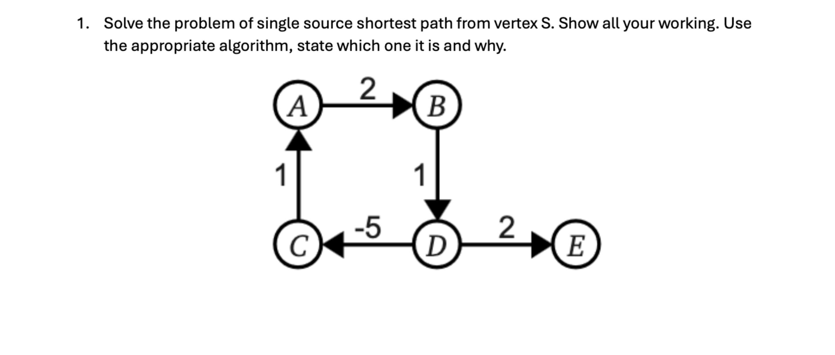 the appropriate algorithm, state which one it it
