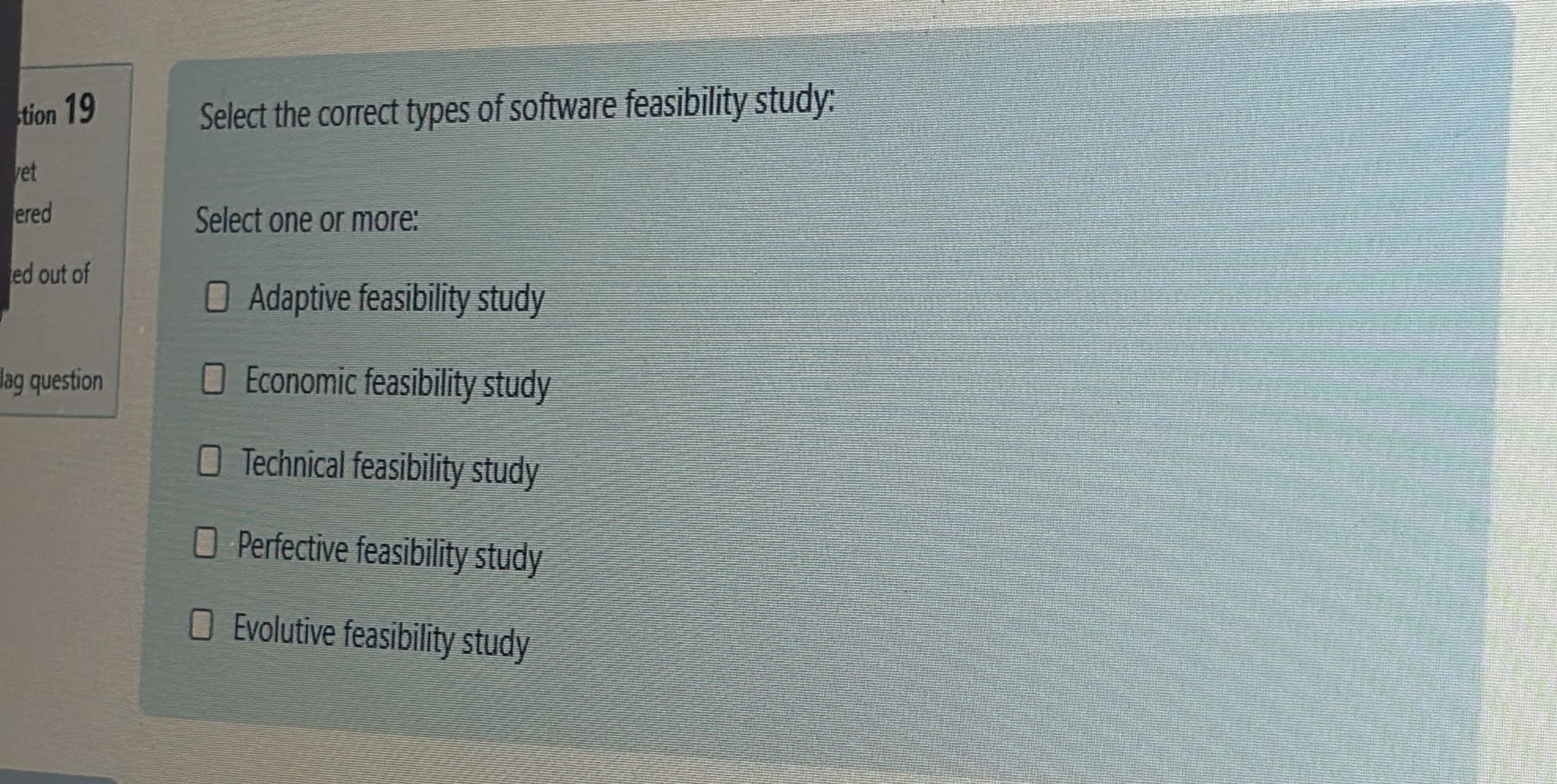 Select the correct types of software feasibility