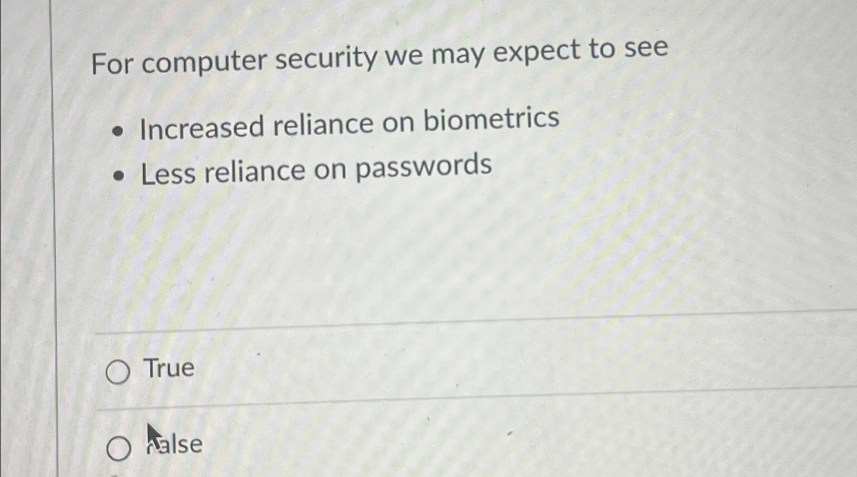 For computer security we may expect to see